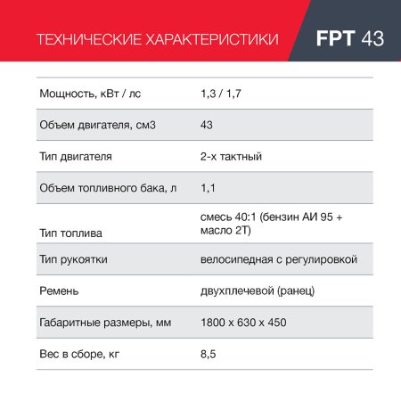 Бензиновый триммер FUBAG FPT 43 в Краснодаре фото