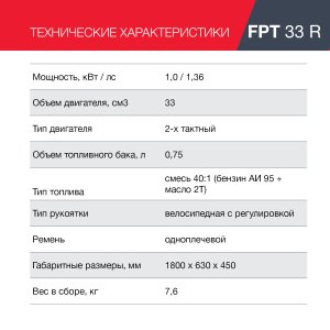 Бензиновый триммер FUBAG FPT 33R в Краснодаре фото