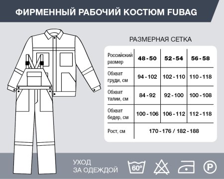 Фирменный рабочий костюм Fubag размер 52-54 рост 170-176 в Краснодаре фото