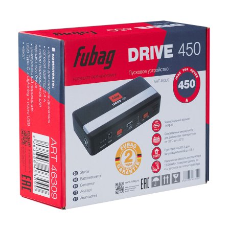 Пусковое устройство FUBAG DRIVE 450 с разъемом type-C на входе в Краснодаре фото