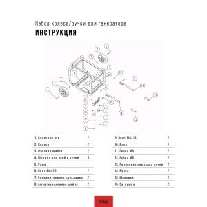 Комплект колес и ручек для генераторов FUBAG в Краснодаре фото