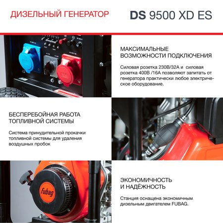 FUBAG Дизельный генератор (одно- и трехфазный) с электростартером DS 9500 XD ES в Краснодаре фото