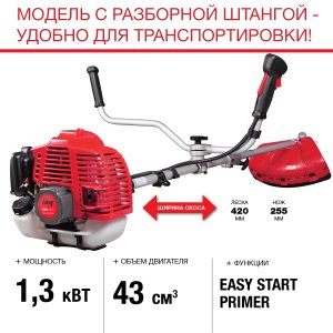 FUBAG Бензиновый триммер FPT 43R + Триммерная леска  сечение витой квадрат L 130 м * 2.4 мм в ПОДАРОК в Краснодаре фото